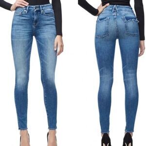 Good American Good Leg Ripped Pocket Skinny Jeans